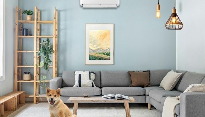 comfortable home during winter in Cape Town with a wall-mounted air conditioner.